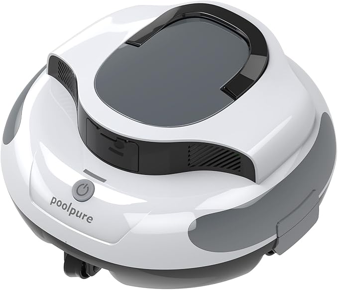 Cordless Robotic Pool Cleaner with Dual 30W Motors, 5000mAh Battery, 120 Minutes Runtime, Automatic Cleaning, Waterproof (White)