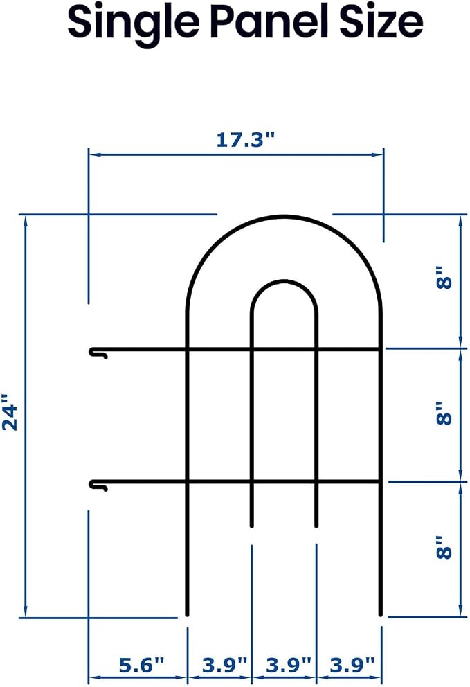 24in(H)×50ft(L) Black Decorative Garden Border Fence Total 35 Panels No Dig Metal Folding Fence Panel Garden Edging Border Fence for Animal Barrier Fencing Flower Bed Yard Patio