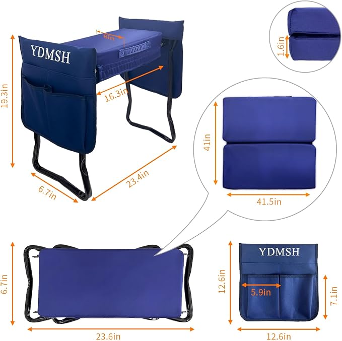 Garden Kneeler and Seat Heavy Duty Gardening Bench Extra Wide,Gardening Stools and Seats for Seniors,Garden Bench for Kneeling and Sitting,Foldable Kneeling Bench