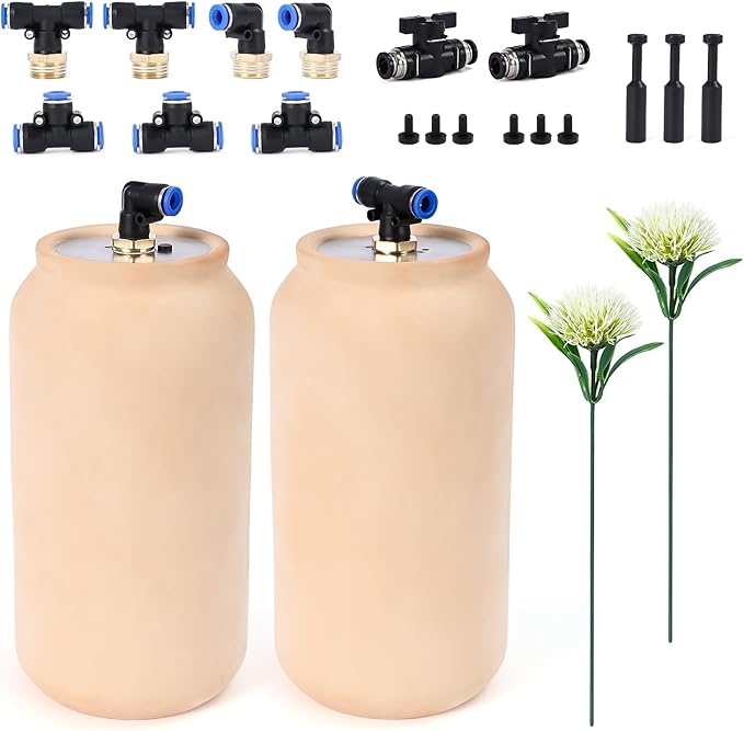2pcs 4.8x4.8x10in 64oz Large Ollas IIrrigation System Plant Watering Device Easy Self Watering Planter for Your Garden Olla Watering System Classic Plant Watering Stakes