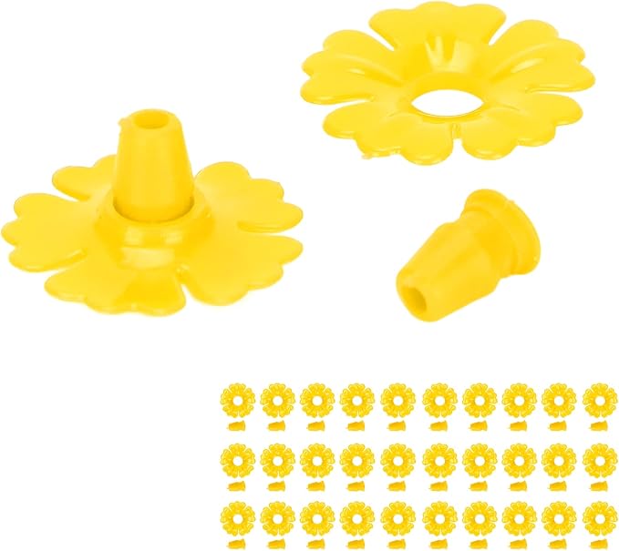 30 Set Hummingbird, Hanging Bird Feeding Ports Star Shaped Flexible Feeder Flowers Replacement Hummingbird Replacement Parts Garden SuppliesYellow (Yellow)