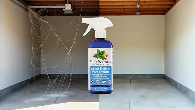 Natural Spider Repellent Spray - USDA Organic Peppermint Oil - Indoor and Outdoor Spider Deterrent for Home & Office - Non-Toxic & Plant Based, 16 oz - Made in USA by Mint Naturals
