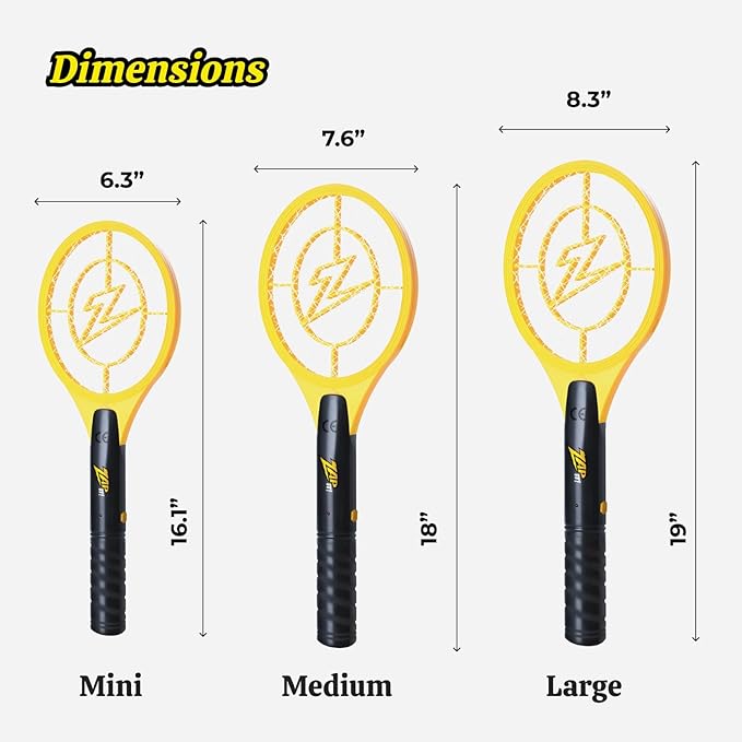 ZAP IT! Bug Zapper Battery Powered (2xAA Included) Bug Zapper Racket, 3,500 Volt