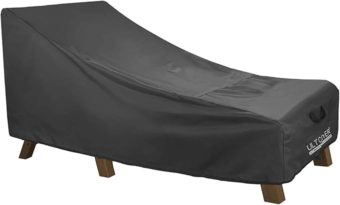 ULTCOVER Waterproof Patio Lounge Chair Cover Heavy Duty Outdoor Chaise Lounge Covers - 64L x 28W x 30H inch, Black