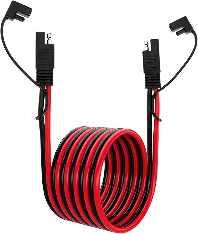 10AWG SAE Extension Cable 10 Gauge SAE to SAE Extension Cord with Two Prong Connectors for Solar RV Automotive (10FT)