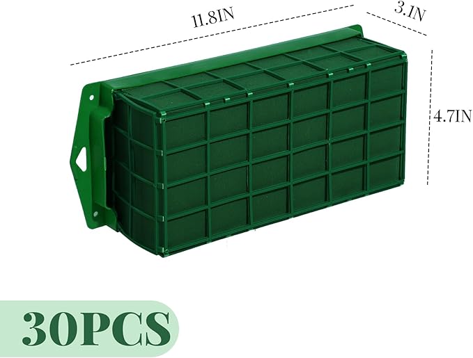 Boao 2 Pieces Floral Foam Cage Holder with Floral Foam for Fresh Flowers Cage Bowl for Table Centerpiece Flower Arrangement, Rectangle, 11.8 x 4.7 x 3.1 Inch