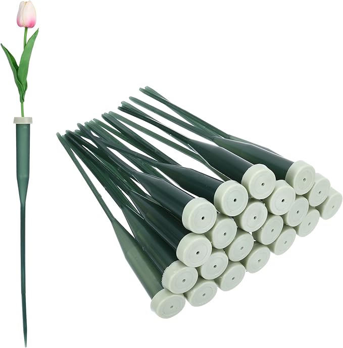MECCANIXITY 90 Pcs Floral Water Tubes, 6 Inch Flower Water Tubes Floral Vials with Pick and Caps for Plants Stem Fresh Flowers Arrangement Decor Florist Supplies, Dark Green/Light Green Grey