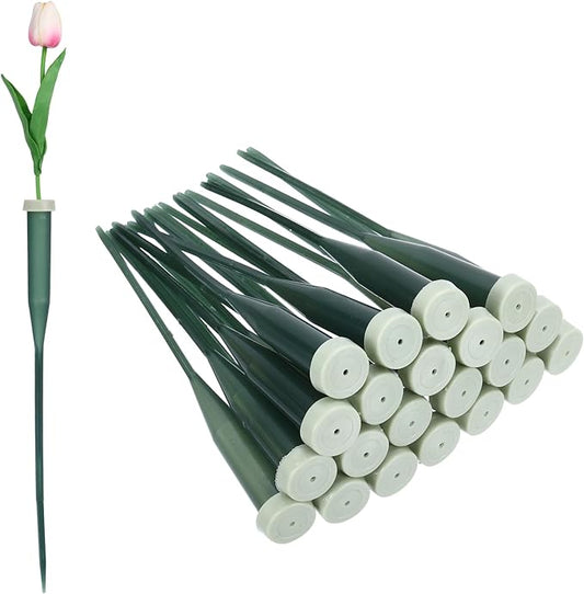 MECCANIXITY 90 Pcs Floral Water Tubes, 6 Inch Flower Water Tubes Floral Vials with Pick and Caps for Plants Stem Fresh Flowers Arrangement Decor Florist Supplies, Dark Green/Light Green Grey