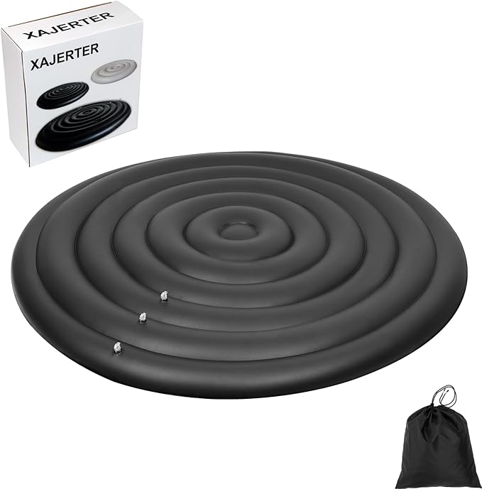 Inflatable Hot Tub Cover Round, Fits Saluspa Coleman Intex Cover, Thermal Insulated & Energy-Saving Weatherproof Protector, Unique Design Flexible Adjust Pool Cover Size Replacement-Life Time Support