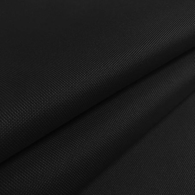 Waterproof Canvas Fabric by The Yard 58" W 600D Upholstery Polyester Material Indoor Outdoor Water Resistant Fabric for Chair Cushion Furniture Cover Sewing DIY Cloth, 2 Yards Black