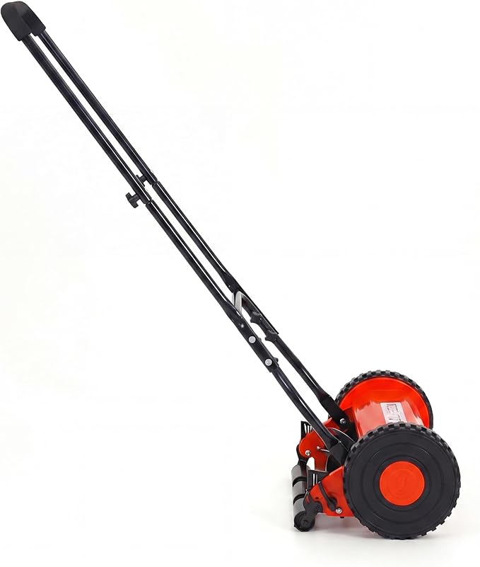 GarveeLife 5-Blade Push Reel Lawn Mower, 16-Inch Manual Push Grass Cutter, Adjustable Cutting Height, Lightweight & Easy Assembly for Small/Medium Yards, Compact Storage, Quiet Eco-Friendly