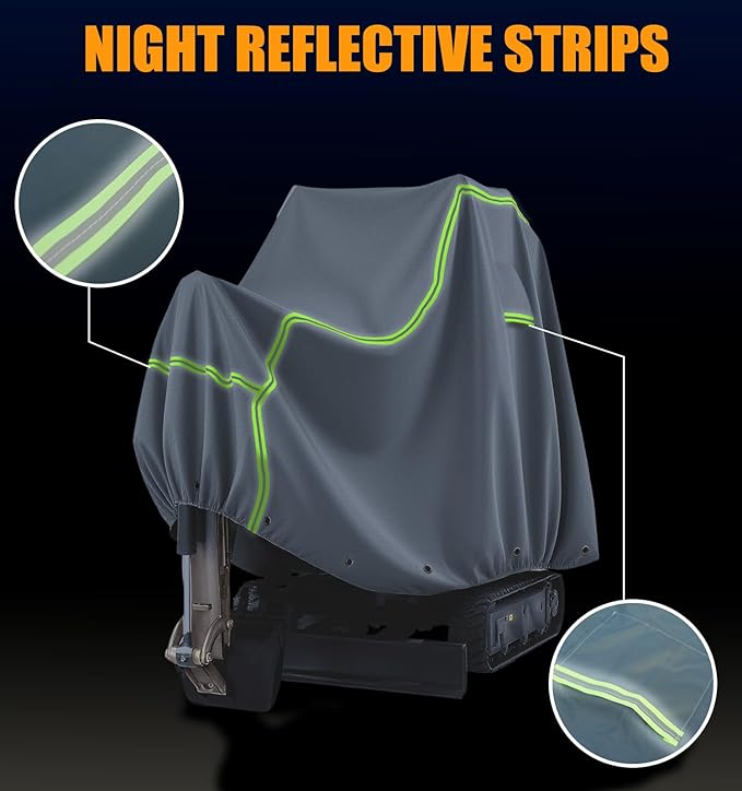 Mini Excavator Cover Fits 3000-4000 lbs Models, Mini Excavator Covers Waterproof Compatible with Bobcat E20/Kubota U17/Caterpillar/John Deere 17G, 600D Excavator Cover, Heavy Duty Excavator Cover.