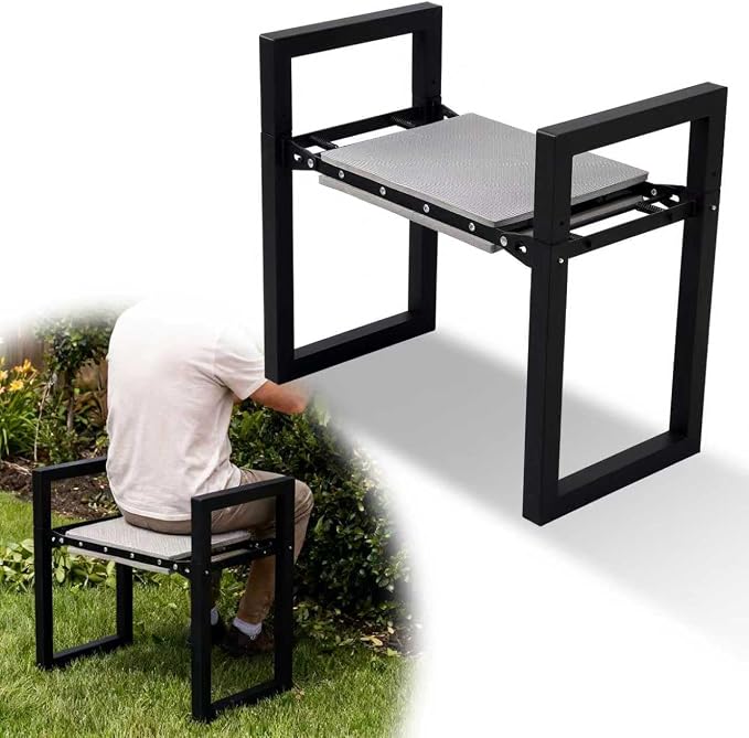 LLARGUEST Garden Kneeler and Seat,Heavy Duty Foldable Kneeling Chair with Handle,Comfortable Wide 12" Garden Kneeling Pad, Gardening Gifts for Seniors Outdoor Planting, Camping, Fishing