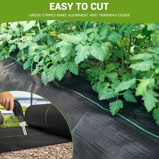 4FT x 100FT Weed Barrier Landscape Fabric Heavy Duty, 3.2oz Gardening Weed Control Mat, Ground Cover Weed Block Gardening Mat, Woven Garden Cloth for Underlayment, Commercial Driveway Fabric