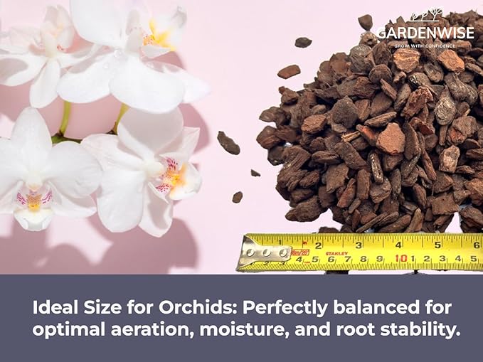 GARDENWISE Premium Orchid Bark for Potting Mix – Ready-to-Use Pine Bark for Indoor Plants, Orchid Repotting & Soil Mix Creation, Ideal Orchid Medium (3 quarts)