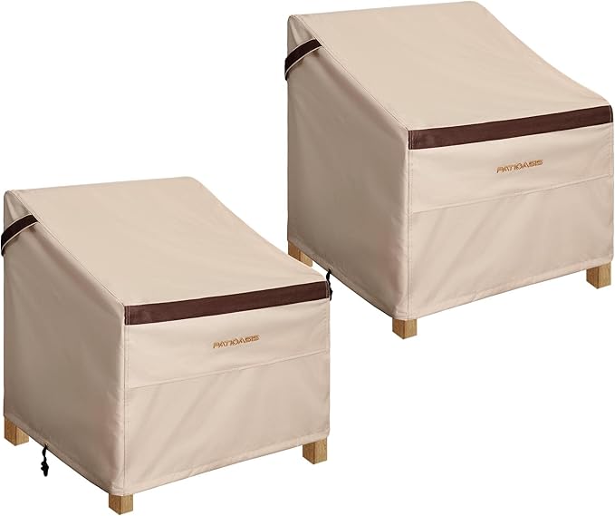 Outdoor Chair Cover 2 Pack Waterproof UV-Resistant 600D Durable Garden Furniture Covers for Large Chair 36 inch Wide