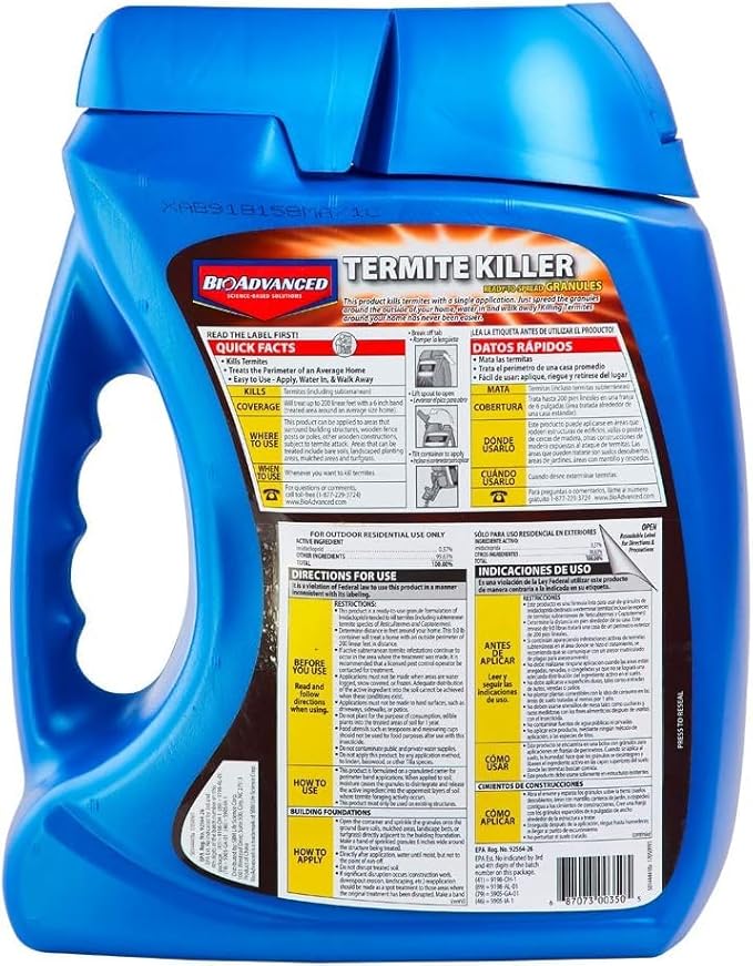 BioAdvanced Termite Killer Granules - Covers 200 Linear Feet - 9 lb Bottle