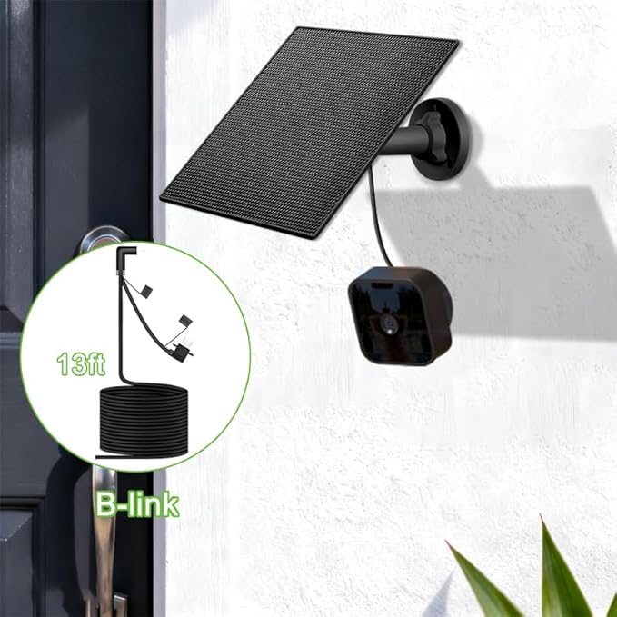 B-Link Camera Solar Panel, Compatible with B-Link Out Door 4(4th Gen), B-Link Outdoor(3rd Gen) XT3, B-Link XT2/XT Camera, B-Link Outdoor Camera, Build-in 2000mAh Rechargeable Battery (2Pack)
