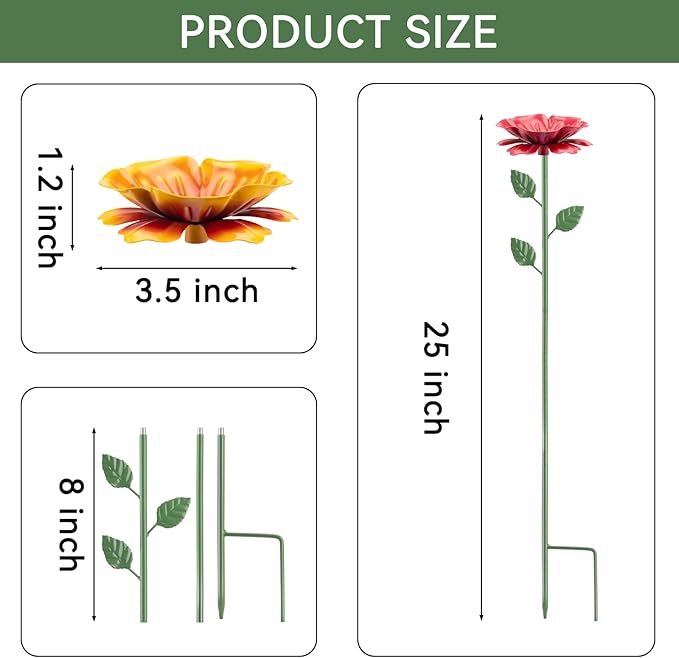 4 Pack Bee Watering Station, Bee Feeder for Garden Metal Butterfly Water Feeder with Flower Design Colorful Butterfly Bee Bath Bowl for Outdoor Garden Yard