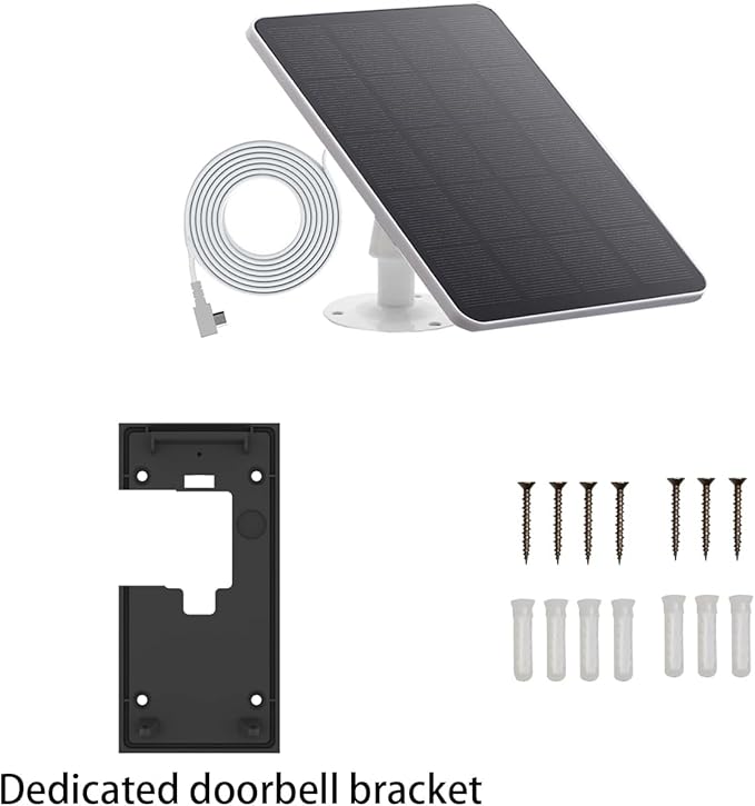 Solar Charger for Video Doorbell (2nd Generation - 2020 Release), Black