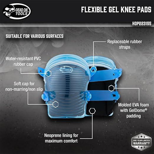 Dead On Tools HDP223155 Gel Flexible Knee Pads, Blacks