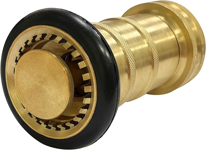 SAFBY Fire Hose Nozzle Brass Fire Equipment Spray Jet Fog (2" NPT/NPSH)