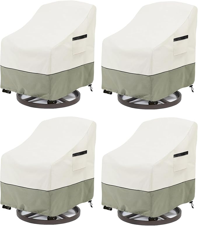 Patio Swivel Chair Cover 4 Pack,Waterproof Heavy Duty Outdoor Chair Covers,Outdoor Swivel Chair Cover for Patio Furniture Covers(30 W x 34 D x 36 H inches),Beige