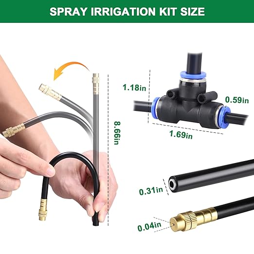 Drip Irrigation System, 2026-Upgrade 50Ft 1/4" Garden Watering System with 12 Pcs 360° Adjustable Copper Nozzles, DIY Kit for Garden, Lawn, Greenhouse, Raised Beds & Outdoor Plants