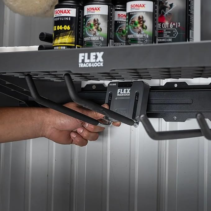 FLEX Track-Lock Wall Mount Storage System Large Folding Dual Straight Hook 2 Pack - FS1508-2