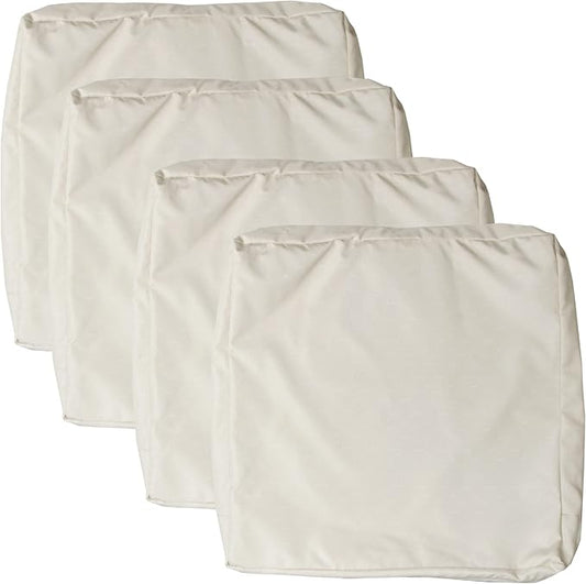 Patio Seat Cushion Covers,Washable Slip Covers Replacement,Waterproof Outdoor Furniture Chair Cushion Pillow Seat Cover for Couch,Garden,Sofa,Khaki,24"×22"×4"(4 Covers Only)