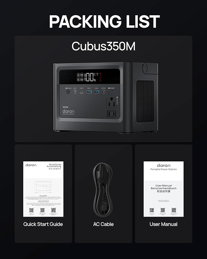 2026 Portable Power Station 700W Surge, 230.4Wh LiFePO4 (LFP) Battery, Power Bank 110V/ 350W Pure Sine Wave AC Outlet, Solar Generator Fast Charging for Camping, Emergency, Laptop, RV, Off-Grid Living