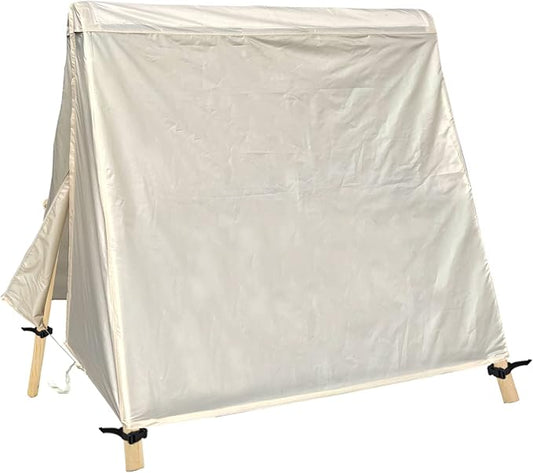 Patio Swing Cover A-Frame Swing Covers Waterproof 3 Seat UV Resistant Weather Protector for Outdoor Courtyard Patio Furniture(72x67x55inch) Beige