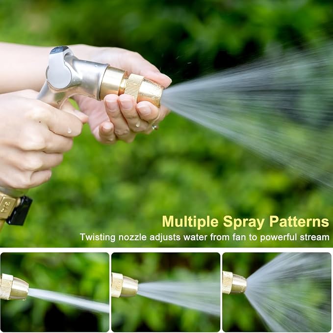 FANHAO Garden Hose Nozzle with Thumb Control+Metal Thumb Control Water Nozzle