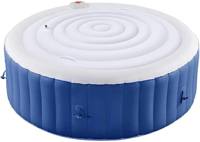 5.4 Ft Inflatable Hot Tub Cover - Energy Saving Lid for Round Hot Tub - Foldable Protective Rain Overflow Cover for Outdoor Inflatable Hot Tubs