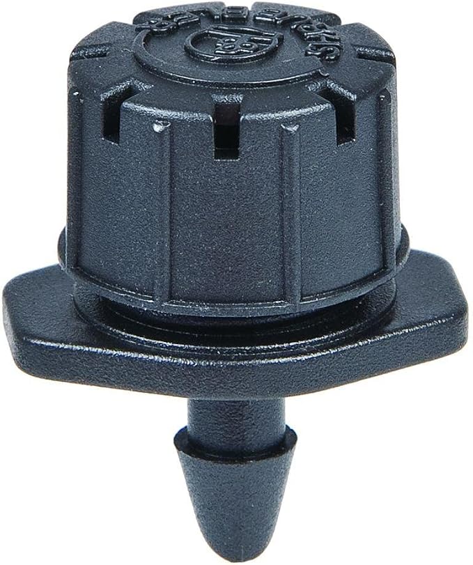 100-Pack Adjustable Drip Emitters 0-10 GPH - Professional 360° Irrigation Sprinklers with Barbed Connection
