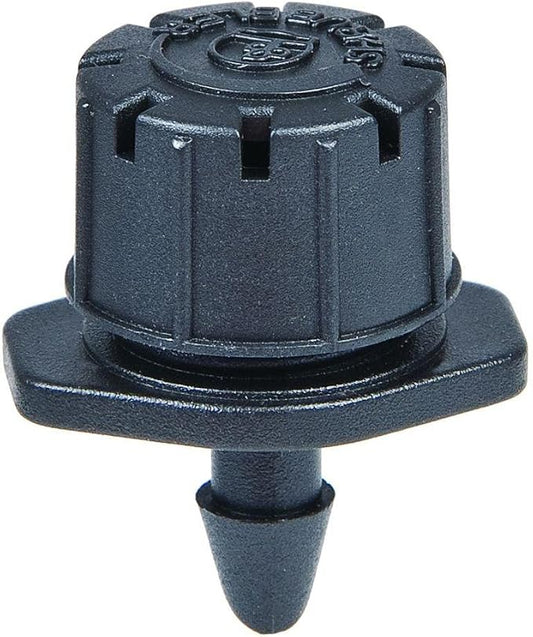 100-Pack Adjustable Drip Emitters 0-10 GPH - Professional 360° Irrigation Sprinklers with Barbed Connection