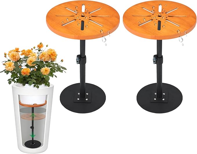 Plant Risers for Inside Pots,Adjustable Planter Insert for Large Pots,Planter Filler Lift Insert Bottom of Tall Flower Pot and Large Plant Containers,7-12.5” Rise, 8" Base, 10" Top-2pack