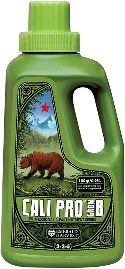 Emerald Harvest 723902 Cali Pro Grow B Quart/0.95 Liter (12/Cs) fertilizers, 0.95 L, Natural