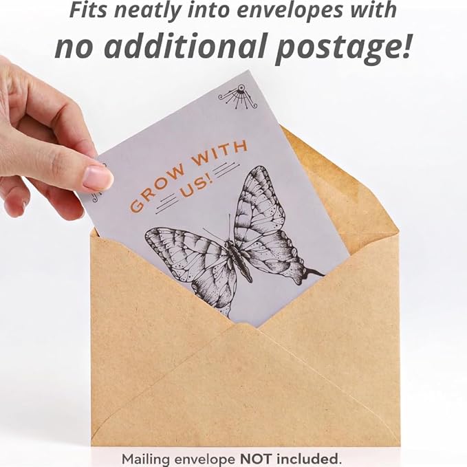 Bentley Seeds Grow with Us Pre Filled Butterfly Mix Seed Packets - 25 Individual Assortment Butterfly Mix Seed Packs for Party Favors Non-GMO Eco-Friendly Summer to Fall Gift - Outdoor Garden Seeds