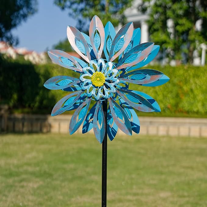 Viveta Wind Spinners,Large Outdoor Wind Sculpture, Metal Windmill | Double-Side, for Yard and Garden