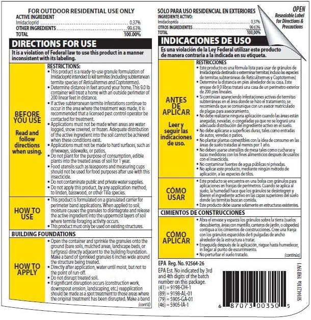 BioAdvanced Termite Killer Granules, 9 lb, 200 Linear Feet (Pack of 4)