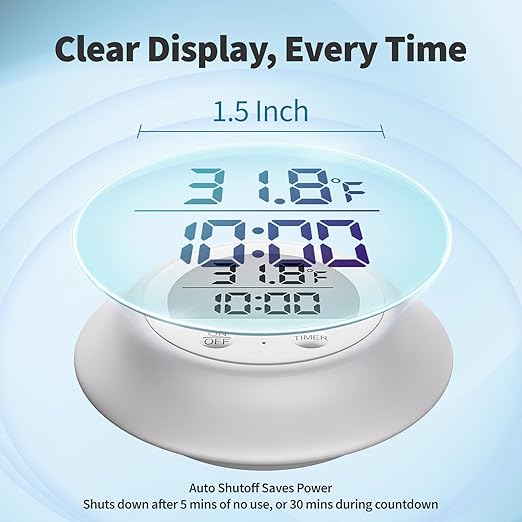 Silicone Cover Cold Plunge Thermometer with Timer, Waterproof Floating Water Thermometer for Ice Bath, Works with Ice Bath Tub Hot Tub Accurate Recovery(White)