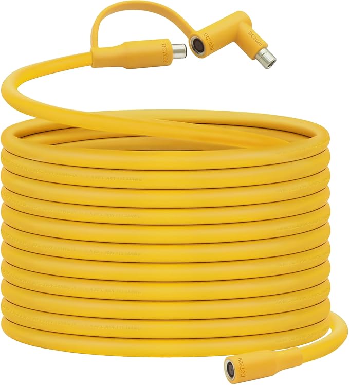 Solar Panel Extension Cable for Jackery 50FT, 14AWG 8mm DC Connector Compatible with Yeti, Anker, BLUETT, Jackery Portable Power Stations for Outdoor Camping, RV, Emergency Use (Yellow)