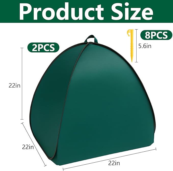 2 Pcs Pop Up Shrub Covers Frost Protection Tent, 22" x 22" x 22" Winter Plant Cover Freeze Protection, Warm Garden Plant Protector Tent for Protecting Outdoor Shrub Fruit Potted Plants from Snow & Ice