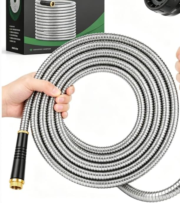 CXEZSIK Garden Hose, Water Hose with 10 Function Nozzles, No Kinks, Flexible Hose, Lightweight, Puncture Proof Hose for Yard and Outdoor（54FT）