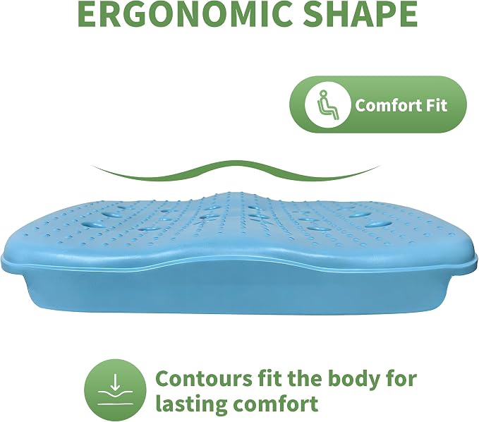 Poolside Seat Cushion, Pool Seat for Edge of Pool, Portable Outdoor Chair Mat with Carry Bag, Non-Slip & Quick-Drain for Swimming Pool, Patio, Deck, Hot Tub Bench (Blue, 2 PC)