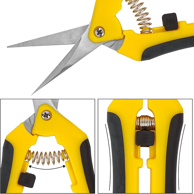 20 Pack 6.5 Inch Garden Pruning Scissors, Hand Pruner with Stainless Steel Blades, Sharp Point Gardening Shears Cutter, Gardening Pruning Shear, Supplies & Accessories(Yellow)