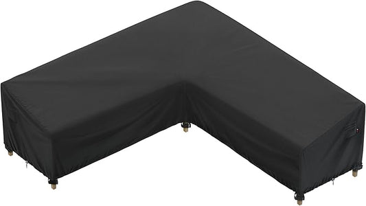 iBirdie Outdoor Sectional Cover fit 120 x 120 inch, 118 x 118, 119 x 119, 116 x 116 L-Shaped Patio Sofa Waterproof Weatherproof 600D Heavy Duty Garden Furniture Cover for Outside L Shape Couch