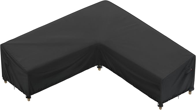 iBirdie Outdoor Sectional Cover fit 80 x 80 inch, 79 x 79, 78 x 78, 77 x 76 L-Shaped Patio Sofa Waterproof Weatherproof 600D Heavy Duty Garden Furniture Cover for Outside L Shape Couch