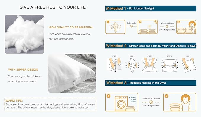 OTOSTAR Outdoor Throw Pillow Inserts - Pack of 2 Water Resistant Cushion Inner Pads for Patio Garden Coffee House Decorative Waterproof Pillow Inserts 16x16 Inch -White